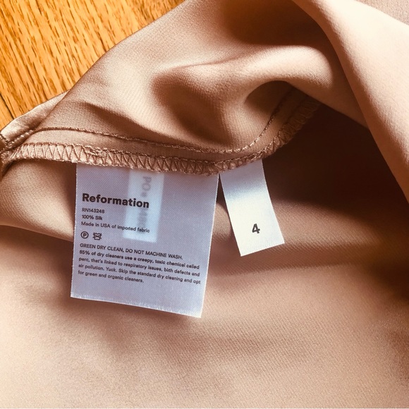 REFORMATION Robbie Silk Skirt in Blush - Picture 6 of 6